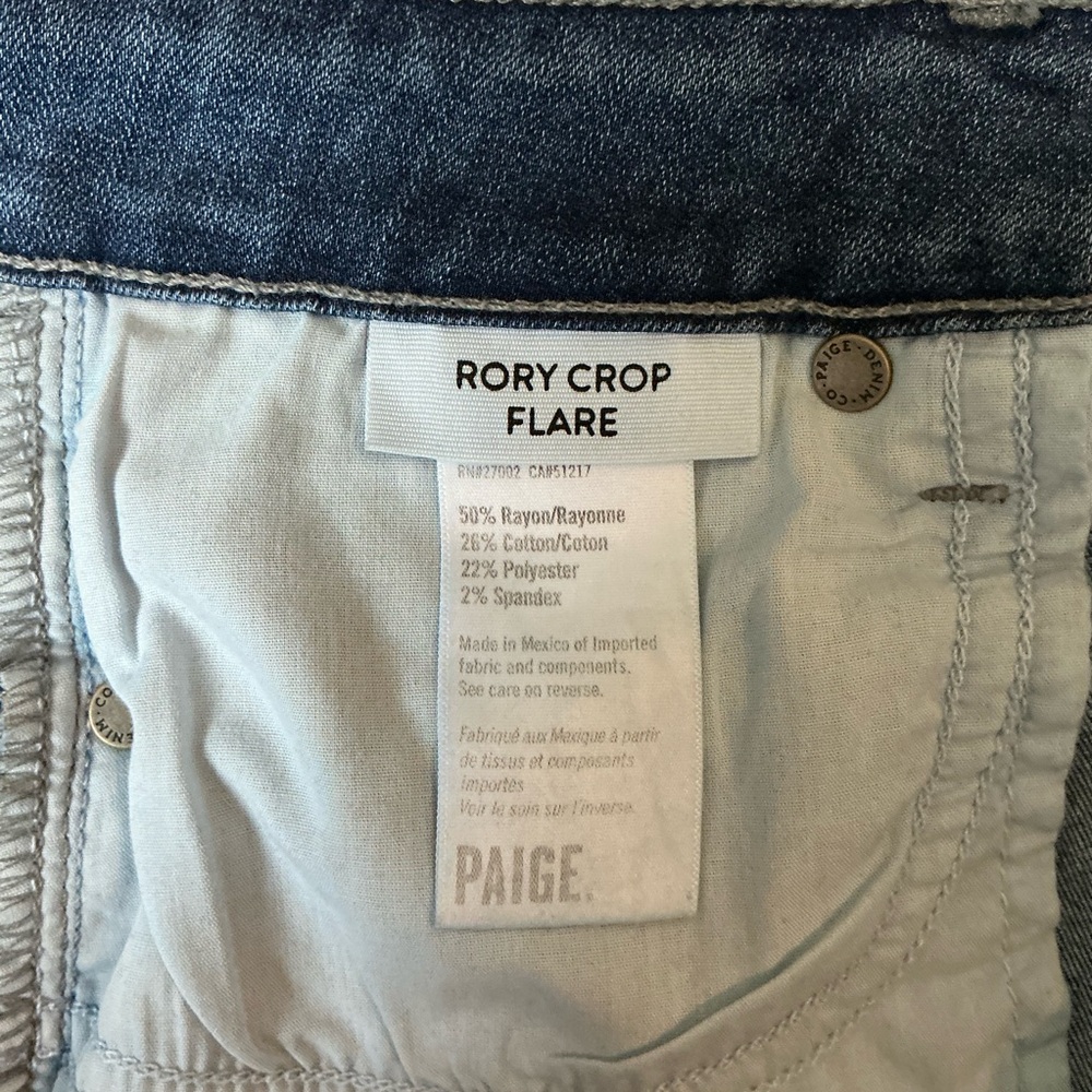 PAIGE Rory Crop Flare Jeans | Size 28 | Medium Wash | Stretch Comfort - Picture 5 of 10